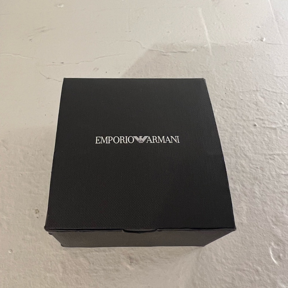 Emporio Armani Black Leather strap Bracelet - Picture 2 of 10